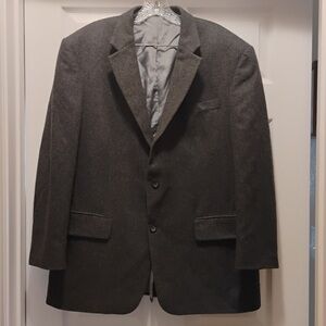 Oscar De La Renta Charcoal Gray Wool Cashmere Sport Coat Blazer Jacket Size 44R